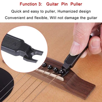 3 în 1 Pod Remover Șir de Tăiere Instrument de Reglaj Pin Extractor Guitar String Winder Ușor Portabil Elemente de Muzică