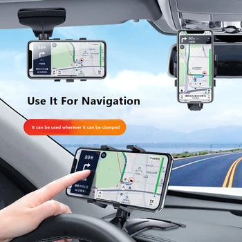 360 de Grade Rotativ tabloul de Bord de Masina Suport Telefon Auto Parcare oglinda suport Parasolar În Mașina de Navigare GPS Suport Universal