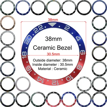 38mm Bezel Ceramica GMT și ceas de Scufundare Pentru a Introduce 40mm Mens Watch Ceasuri Înlocui Accesorii cadran Ceas Bezel Insertii