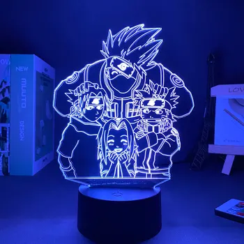 3D Lampa Figura Anime Narutoed Teen Cameră de Decorare a Condus Lumina de Noapte Acrilice Manga Decor Dormitor Mic Lampă Copii Cadou de Ziua de nastere