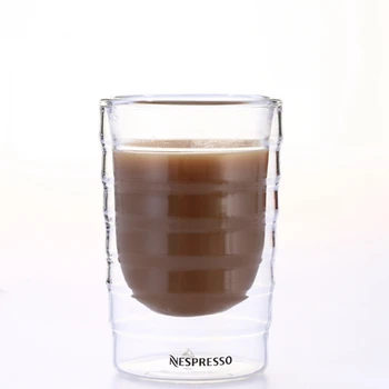 3pcs/6pcs/lot Caneca Mână cu sufletul la gură Perete Dublu de Proteine din Zer Canecas Cana de Cafea Nespresso Espresso Ceașcă de Cafea Termică de Sticlă 85ml Cana