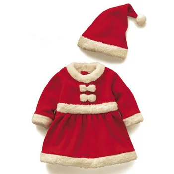3pcs Copil Nou-născut Fete, Haine Nou Copil de Crăciun Moș Crăciun Rochie + Pălărie Costum Costum de Crăciun Bebe Bebes Îmbrăcăminte Set Roupa