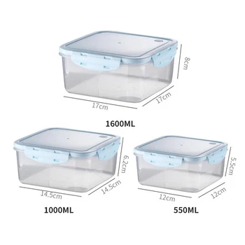 3Pcs Dreptunghi/Pătrat de Plastic Container de Depozitare Set Cutie de Prânz Alimente Cutii de Depozitare Accesorii pentru Bucătărie Organizator pentru Picnic