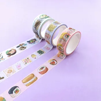 3pcs/set Ciocolata Parfum Washi Tape Set Temă Alimente Sushi Taitei Scrapbooking Bandă de Mascare DIY Adeziv Banda Deco