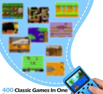 400 din 1 Jocuri Portabile Retro Joc de Mini Player Joc Consola Suport de Doi Jucători și Redarea pe TELEVIZOR Cadou pentru Copii Și Adulți