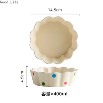 400ML Japoneze de Lux Lumina Ceramice Fructe Castron Salata Desert Castron Singur Drăguț Personalitate Creatoare Castron de Orez de uz Casnic, Veselă de masă