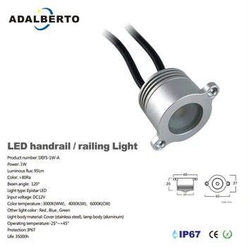4buc 1W LED Feroviar de Iluminat IP67 Încastrat tip DownLight 120D Impermeabil Balustrada Tub de Lumină Peisaj Lanmp
