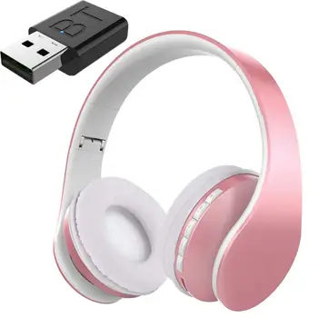5 in1 Hi-Fi Wireless Bluetooth Căști Căști Aur roz set de Căști pentru PC, Laptop, TV, Radio FM MP3 de Anulare a Zgomotului Căști