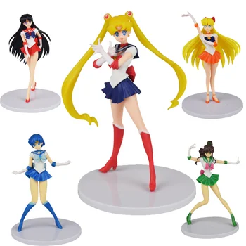 5 Stiluri Cifrelor Anime Sailor Moon Figura Kino Makoto Minako Aino Ami Mizuno Hino Rei Serii de Colectare PVC Decor Tort