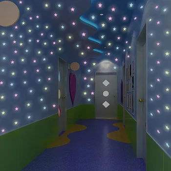 50/100 Pachet de Autocolante de Perete Decal 3D Stele Strălucesc În Întuneric Luminos Fulg de nea pentru Camera Copii Tavan Decor Acasă Fluorescente Decal