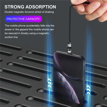 540 Roti Magnetic Cablu Micro Tip C Cablu de Telefon Pentru iPhone12 Pro XS Max Samsung Xiaomi Mi 10 USB C Cablu de Sârmă Cablu de 1M 2M