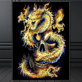 5D DIY Diamant Pictura Chineză Dragon Imagine Completă Patrat/Rotund Mozaic cruciulițe Kituri de Diamant Broderie Arta de Perete Decor Acasă