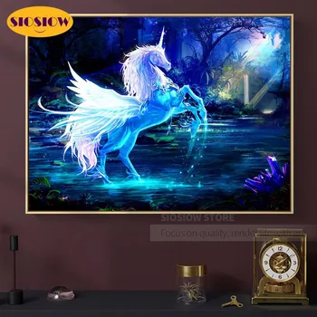 5d Diy Diamant Pictura Fantasy Unicorn Full Pătrat Rotund Burghiu 3D Cross Stitch Daimond Broderie Pegasus Decor Camera Pentru Fete