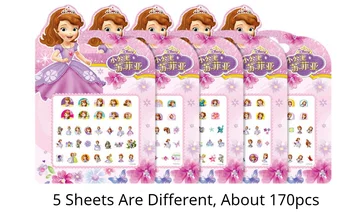 5Pcs/Set Disney Frozen Anna Elsa Sofia Mickey Mouse Sirena pentru Copii Desene animate Anime Unghii Autocolant Copil Fata de Unghii Autocolant