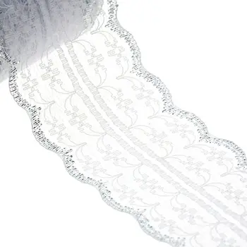 5Yards 45mm Argintiu Tapiterie Dantelă de Tricotat Nunta Îmbrăcăminte Brodate Manual de Cusut Dantela Tesatura DIY Meșteșug Accesorii dantelei