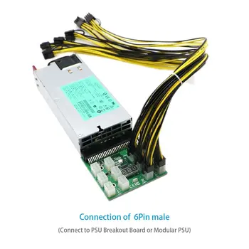 6 Buc 16AWG 6 Pin PCI-e De 8 Pini (6+2) PCI-e (Bărbat La Bărbat) GPU Cablu de Alimentare Pentru plăci Grafice Miniere Server HP Breakout Bord