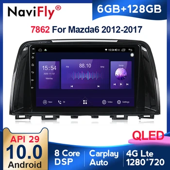 6GB+128GB QLED 1280*720 carplay DSP 4G Android10 Audio Auto GPS Stereo Pentru Mazda 6 3 GL GJ 2012-2017 Capul Unitate Multimedia GPS