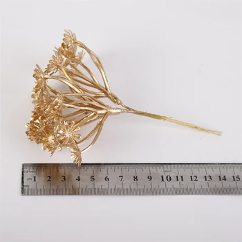 6Pcs Artificiale de Aur Plante de Plastic, Frunze de Eucalipt DIY Home Decor Flori False Petrecere de Nunta de Masă Ghirlanda Artizanat Florale