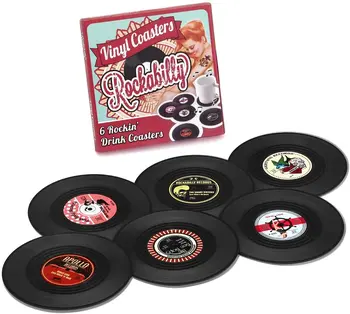 6pcs Coaster Stabilit Cu Etichete Amuzante disc de Vinil Disc Coaster Pentru Băuturi Proteja Mobilierul De Apă Marks & Daune Bucătărie Acce