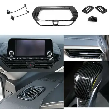6Pcs/set ABS Fibra de Carbon Decor Interior Capac capitonat Pentru Nissan Altima 2019-2020 Interior Semifabricate Autocolant Crom Styling