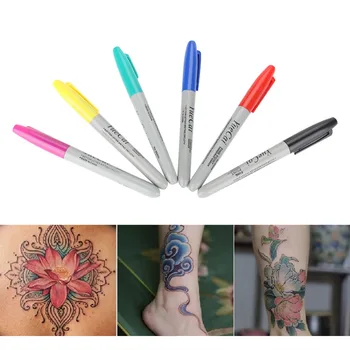 6Pcs/Set Tatuaj Piercing Pielii Marcaj de Poziționare Pen Machiaj Permanent Body Art Frumusete Marcarea Instrument de Tatuaj Accesorii de Aprovizionare Pen