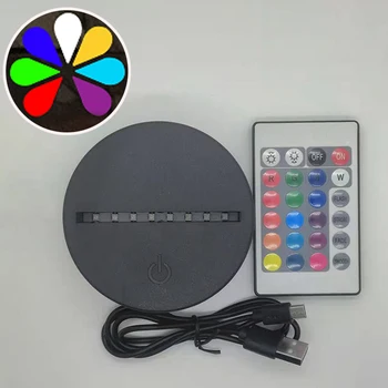 7 Culori deschise Cablu USB Telecomanda Lumina de Noapte Touch 3D Led Lampă de Noapte Bază de Acasă, pe Masa din Dormitor Decor Înlocuire Lumina