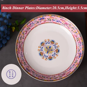 7inch Jingdezhen Ceramică Placă de Alimente Chineză china Os de Culoare Smalt Tacamuri Ustensile de Bucătărie din Porțelan Farfurii fel de Mâncare Cadou