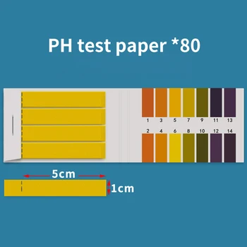 80buc/set 1-14 PH Hârtie de Turnesol Test Extins Hârtie de Apa Cosmetice Sol Aciditate Alcalinitate PH Benzi de Testare Cu Cardul de Control