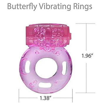 9SEXY de Unică folosință Vibrator Cock Ring - SEXY SCLAV Inel Penis cu Stimulator Clitoris (Pachet de 10, Roz, Fluture)