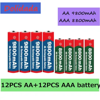 AA+baterie AAA 1.5 V AA 9800 mAh+1.5 V AAA 8800 mAh Alkaline1.5V Baterie Reîncărcabilă Pentru Ceas Jucării aparat de Fotografiat baterie