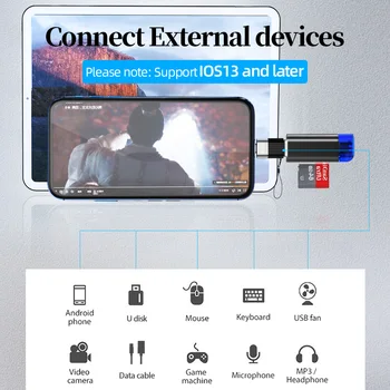 !ACCEZZ IOS 13 Adaptor OTG Pentru Apple USB pentru conversie de Date Card Camera Reader U Disc Mouse-ul Tastatura Microfon Pentru iPhone 12 11 Pro XS
