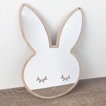 Acril Oglindă de Perete Drăguț Bunny Forma Anti-zero Agățat Lipirea Moduri de Perete Autocolant pentru Fete Decorarea Camerei copiilor