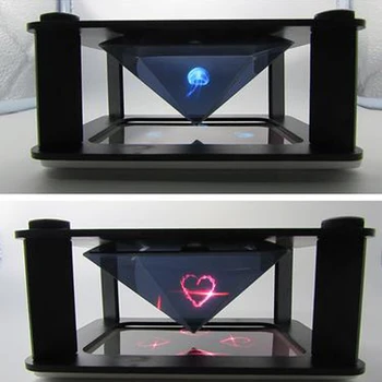 ALLOYSEED Holograma 3D Display Stand Proiector Holograma Piramidei Display de Lux, Vitrina De 3,5-6 inch Telefon Mobil