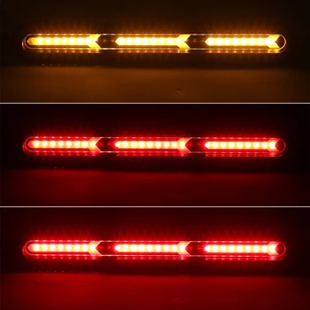 Amber Lumina de Semnalizare Lămpi cu lumină Roșie Coada de Frână Lampă Flux LED Portbagaj Benzi de Lumină 1 Pereche Masina din Spate Parbriz Lumina