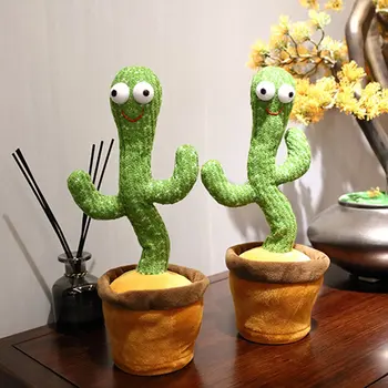 Amuzant 32cm Electric Dans Planta Cactus Jucărie de Pluș Umplute cu Muzica pentru Copii, Copii, Cadouri de Birou Acasă Decorare
