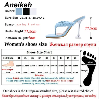 Aneikeh 2021NEW PU Papuci de Femei Pantofi de Vara Curea Toc cui, Slide-uri de Moda Doamnelor Superficial Solid Casual FLIP FLOPS Clasice