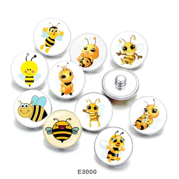 Animale de albine 10buc/lot 12mm 18mm 20mm Sticlă Fixați Butonul de Bijuterii Cupru Farmece DIY Brățară MS036