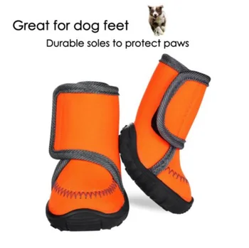 Animale de companie Câine, Iarnă, Zăpadă Cald Papuceii Impermeabil Anti-Alunecare Pantofi de Protecție Cizme Cauciuc portocaliu de Ploaie Pantofi Pentru Câini de talie Mică Produse pentru animale de Companie