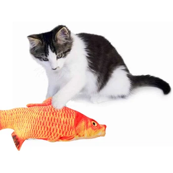 Animale de companie de Pluș Moi Pește 3D Jucărie Pisica Musca Rezistent Catnip Interactive, Cadouri de Simulare de Animale de Pluș Umplute Pisoi Joc Consumabile