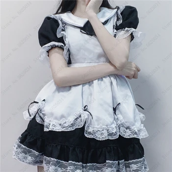 Anime Kawaii Lolita Rochie De Dantelă Sexy French Maid Șorț Cosplay Costum Fete Femei Partid Rol Joaca Dress Up Cafe Waitress Tinuta