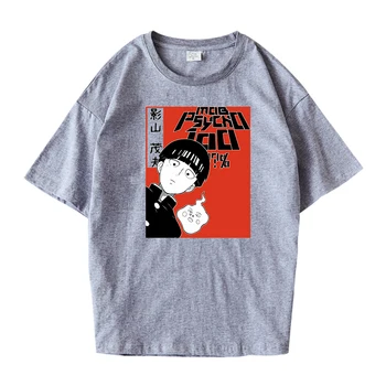Anime tricouri Om de Înaltă Calitate Streetwear Supradimensionate MOB PSIHO 100 Camisetas Hombre Bumbac Tricou pentru Adolescenti Baiat Fata