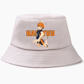 Anime-Ul Japonez Haikyuu Liceu Găleată Pălărie Karasuno Volei Club Capace De Vară Pescar Panama Bob Pălării Hip Hop Plajă Capac