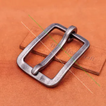 Antique Silver Quality Men's Irregular Metal Handmade Leathercraft Belt Single Prong Pin Belt Buckle Replacement fit 40mm