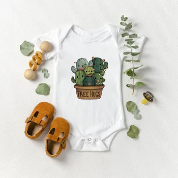Ariciul și Cactus Amuzant Imprimare Copil Fată Băiat Romper Grafice Drăguț Pop Nou-născuți Salopete Ropa Bebe Moale Haine Frumoase