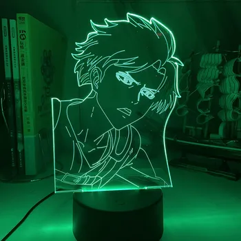 Atac pe Titan Levi Ackerman Acril 3d Lampa pentru Home Decor Camera de Lumină Copil Cadou Levi Ackerman a CONDUS Lumina de Noapte Anime