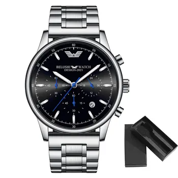 Belushi Ceasuri Barbati Top Brand de Lux de Designer 2021 Cronograf Cuarț Ceasuri din Oțel Inoxidabil Militari Ceas rezistent la apa