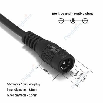 Benzi cu LED-uri curent continuu Cablu Coadă 12V Sârmă de Cupru 5.5x2.1mm de sex Feminin Conectori Pentru LED Driver DVR Retrovizoare bitcoin minier de Alimentare