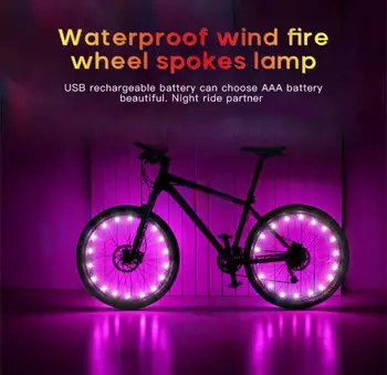 Biciclete Biciclete Decorative de Lumină Stop Verde/Albastru Bicicleta Luminile de Benzi de Lumină 70 LED Roata de Siguranță lampa de Avertizare Lampă Spate Bicicleta
