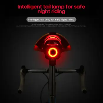 Biciclete inteligent de iluminare din Spate Auto Start/Stop de Frână de Detectare IPx6 Impermeabil 500mA USB de Încărcare Ciclism Coada Far Bicicleta cu LED Lumina