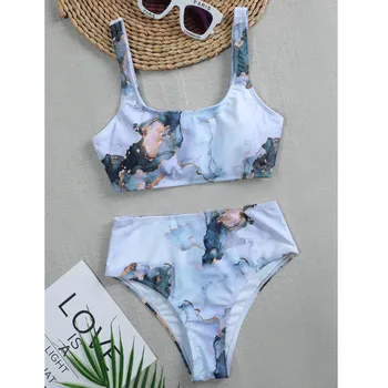 Bikini 2021 Femei cu Dungi Push-Up de High Cut Inaltime Talie Halter Bikini Set de Două Piese de costume de Baie costume de baie femei купальник женский#X4